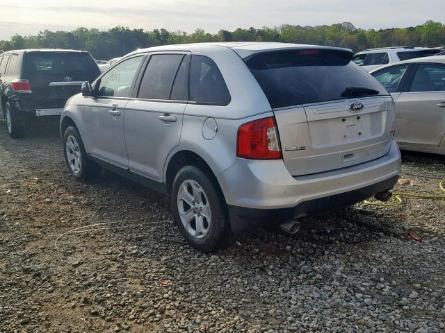 2FMDK3JC1DBB45876 - 2013 FORD EDGE SEL SILVER photo 3