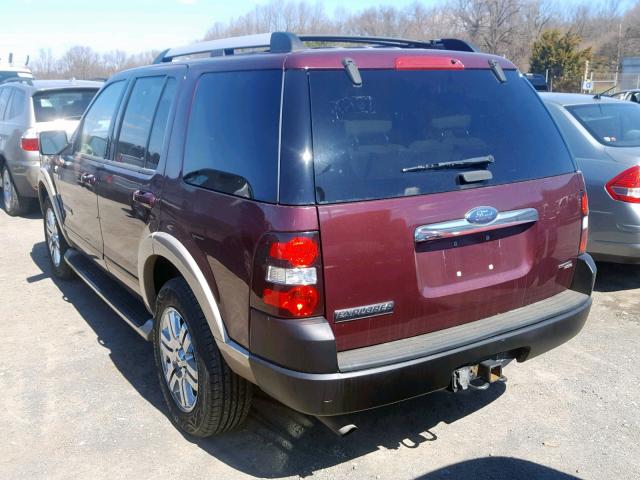 1FMEU74837UA89550 - 2007 FORD EXPLORER E MAROON photo 3