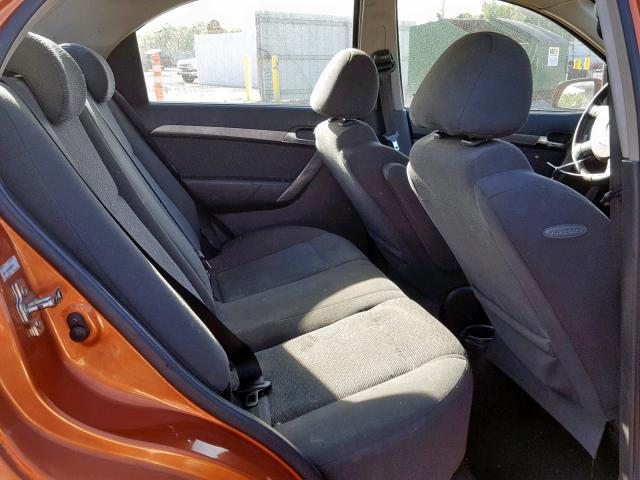 KL1TG56618B096715 - 2008 CHEVROLET AVEO LT ORANGE photo 6