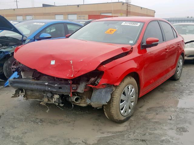 3VW2K7AJ3FM302517 - 2015 VOLKSWAGEN JETTA BASE RED photo 2