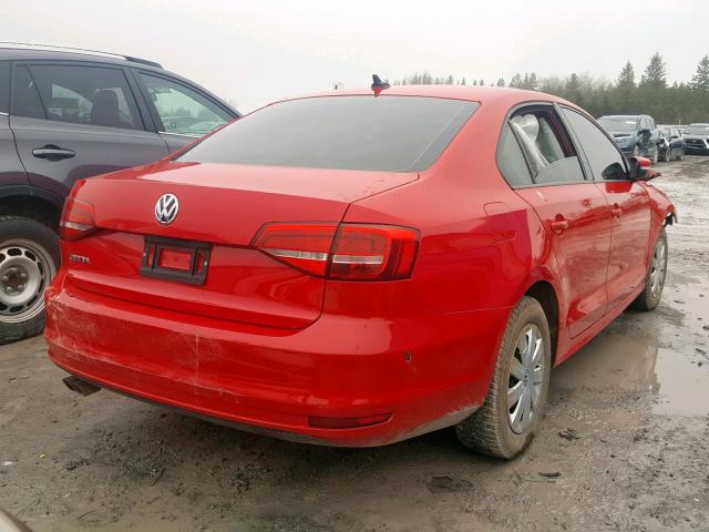 3VW2K7AJ3FM302517 - 2015 VOLKSWAGEN JETTA BASE RED photo 4