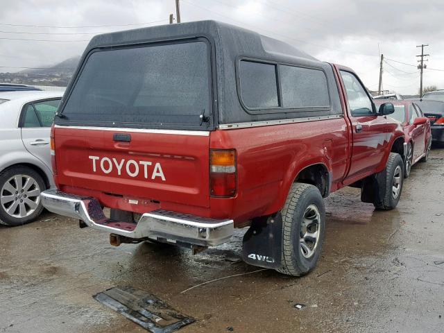 JT4RN01PXN0039674 - 1992 TOYOTA PICKUP 1/2 RED photo 4