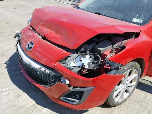 JM1BL1U66B1375876 - 2011 MAZDA 3 S RED photo 9