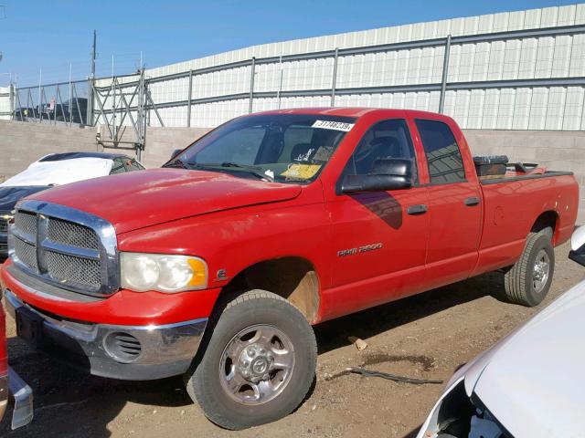 3D7KU28C04G109878 - 2004 DODGE RAM 2500 S RED photo 2