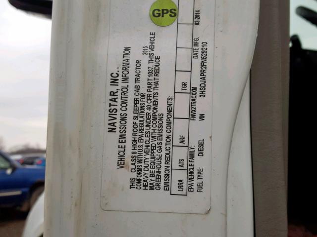 3HSDJAPR2FN529210 - 2015 INTERNATIONAL PROSTAR WHITE photo 10