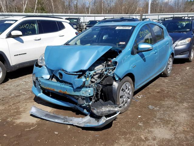 JTDKDTB37E1061675 - 2014 TOYOTA PRIUS C TURQUOISE photo 2