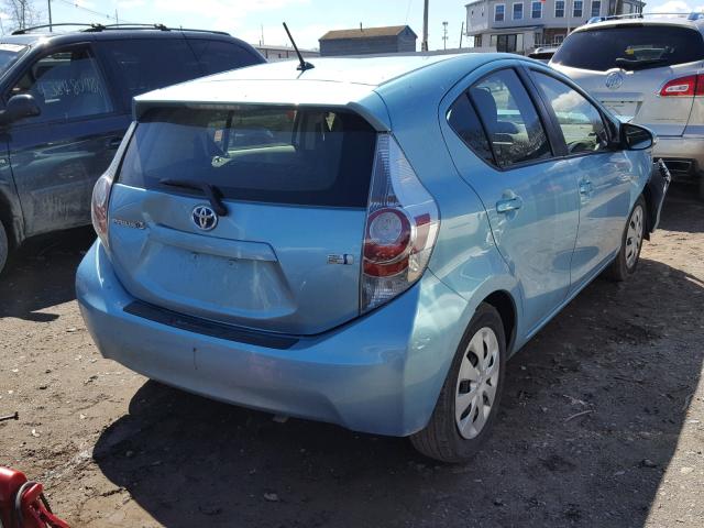 JTDKDTB37E1061675 - 2014 TOYOTA PRIUS C TURQUOISE photo 4