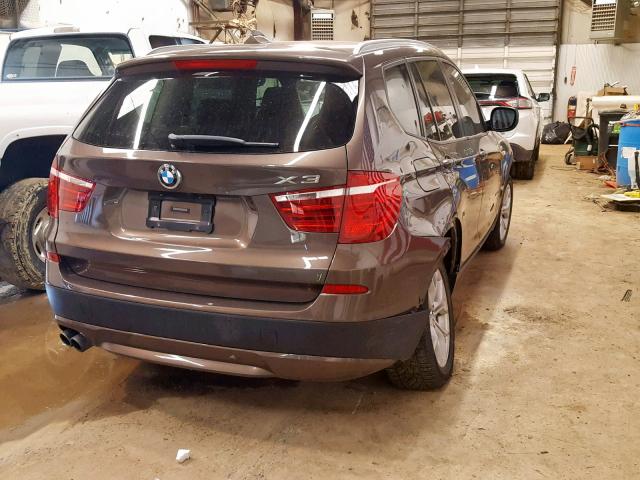 5UXWX7C56DL982075 - 2013 BMW X3 XDRIVE3 BROWN photo 4