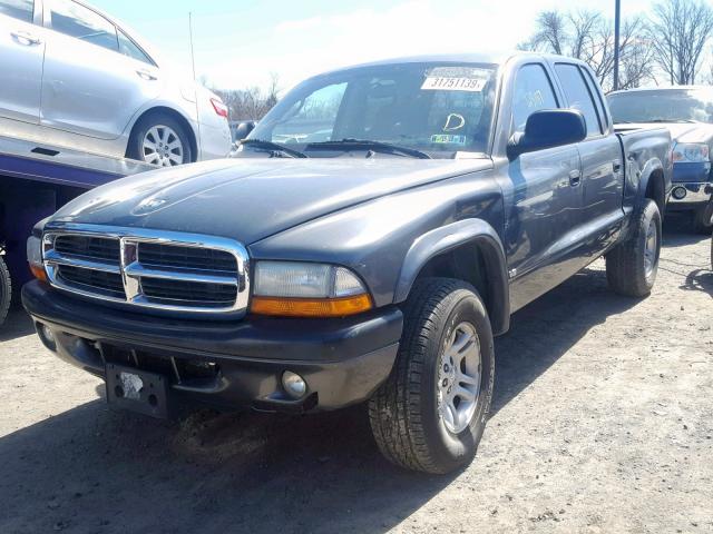 1D7HG38NX4S542254 - 2004 DODGE DAKOTA QUA CHARCOAL photo 2