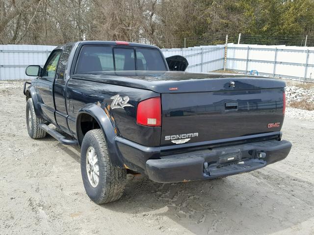 1GTCT19W628211385 - 2002 GMC SONOMA BLACK photo 3