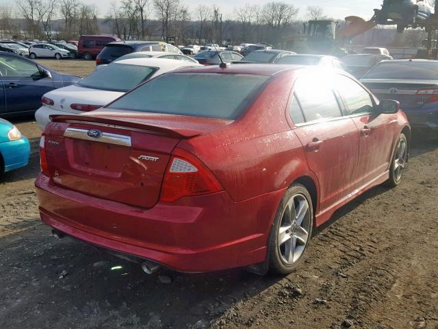 3FAHP0KC0AR342805 - 2010 FORD FUSION SPO RED photo 4