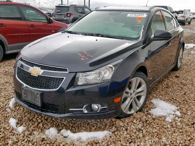 1G1PG5SB7E7148224 - 2014 CHEVROLET CRUZE LTZ BLACK photo 2