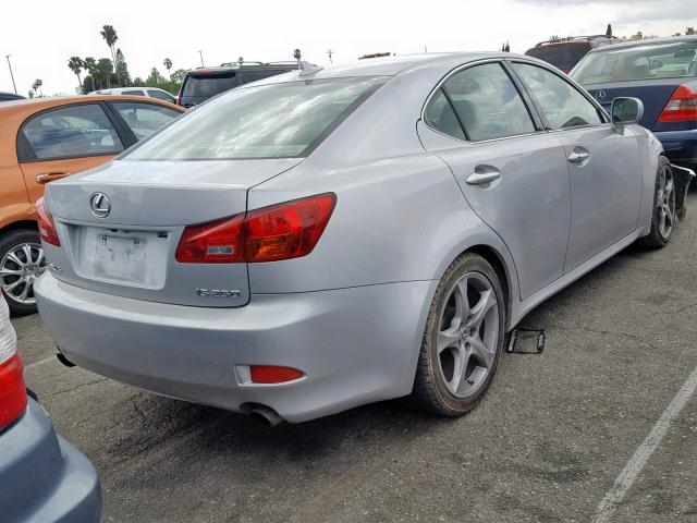 JTHBK262082067588 - 2008 LEXUS IS 250 SILVER photo 4