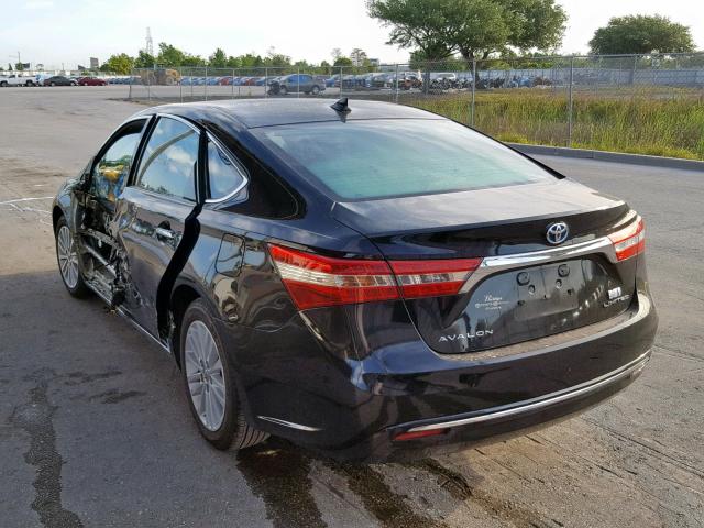 4T1BD1EBXEU030745 - 2014 TOYOTA AVALON HYB BLACK photo 3