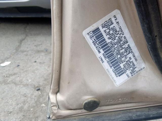 4T1BG12K1TU742294 - 1996 TOYOTA CAMRY DX GOLD photo 10