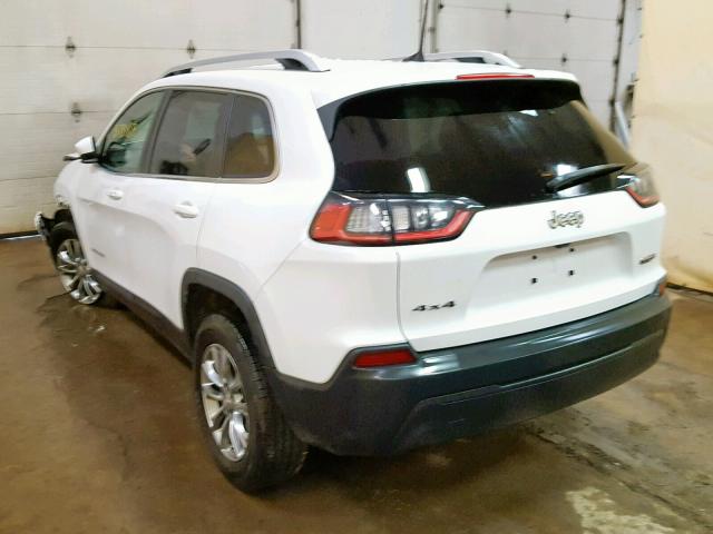 1C4PJMLB0KD163629 - 2019 JEEP CHEROKEE L WHITE photo 3