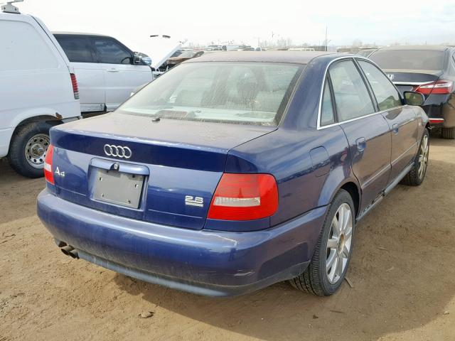 WAUDH68DX1A144460 - 2001 AUDI A4 2.8 QUA BLUE photo 4