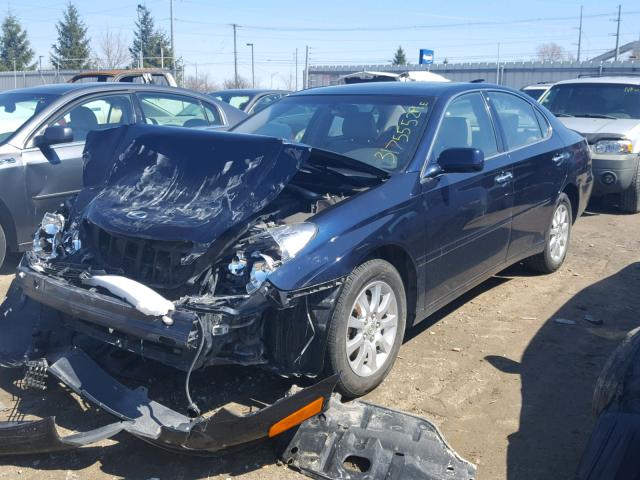 JTHBA30G040003229 - 2004 LEXUS ES 330 BLUE photo 2