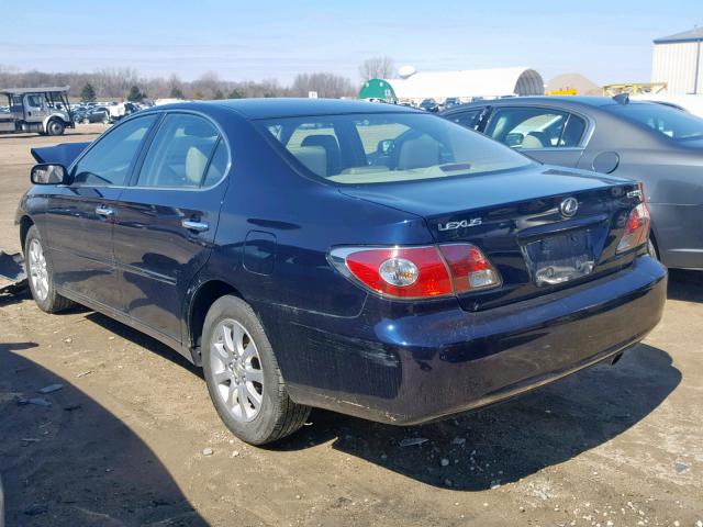 JTHBA30G040003229 - 2004 LEXUS ES 330 BLUE photo 3