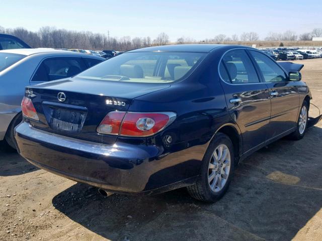 JTHBA30G040003229 - 2004 LEXUS ES 330 BLUE photo 4