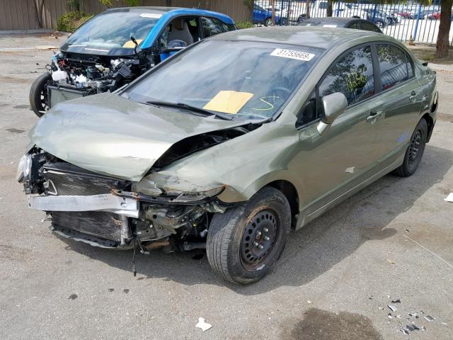 1HGFA46519L000250 - 2009 HONDA CIVIC GX GREEN photo 2