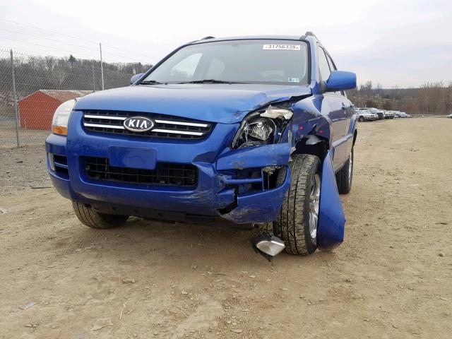 KNDJE723277345389 - 2007 KIA SPORTAGE E BLUE photo 9