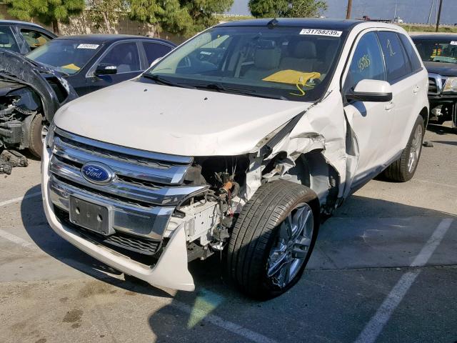 2FMDK3JC8DBA95428 - 2013 FORD EDGE SEL WHITE photo 2