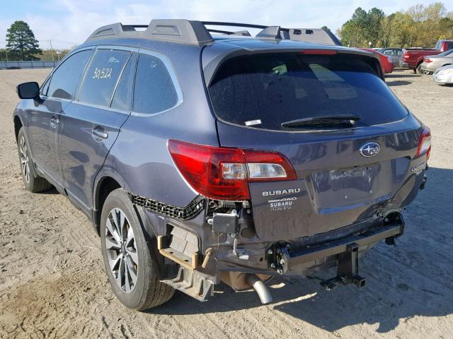 4S4BSENC7H3361606 - 2017 SUBARU OUTBACK 3. BLUE photo 3