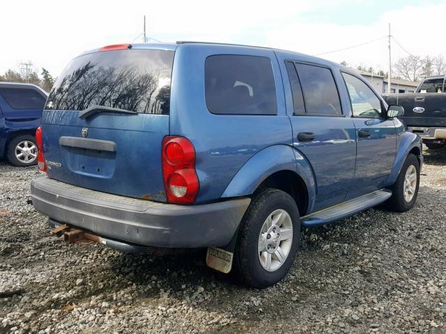 1D4HB38N74F148814 - 2004 DODGE DURANGO ST BLUE photo 4