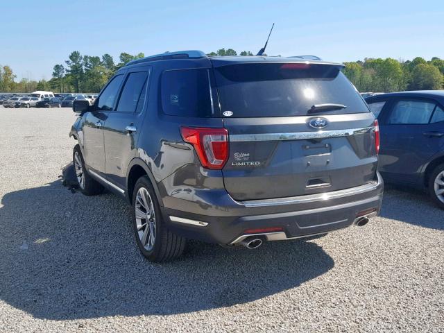 1FM5K7F87JGA89575 - 2018 FORD EXPLORER L GRAY photo 3