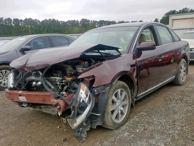 1FAHP24W89G117439 - 2009 FORD TAURUS SEL BURGUNDY photo 2