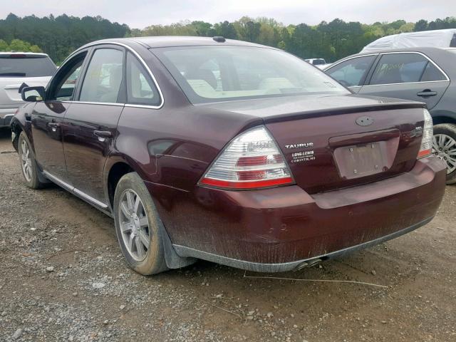 1FAHP24W89G117439 - 2009 FORD TAURUS SEL BURGUNDY photo 3