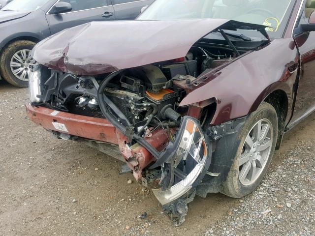 1FAHP24W89G117439 - 2009 FORD TAURUS SEL BURGUNDY photo 9