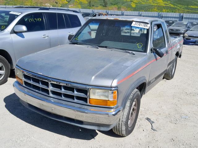 1B7FL23X4NS638849 - 1992 DODGE DAKOTA GRAY photo 2