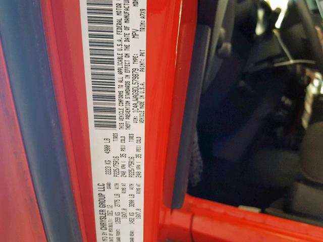 1C4AJWAG9DL579879 - 2013 JEEP WRANGLER S RED photo 10