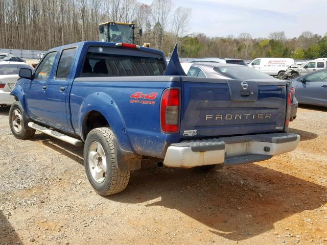 1N6ED29Y02C391941 - 2002 NISSAN FRONTIER C BLUE photo 3