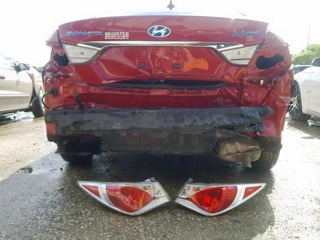 KMHEC4A40CA020782 - 2012 HYUNDAI SONATA HYB RED photo 9