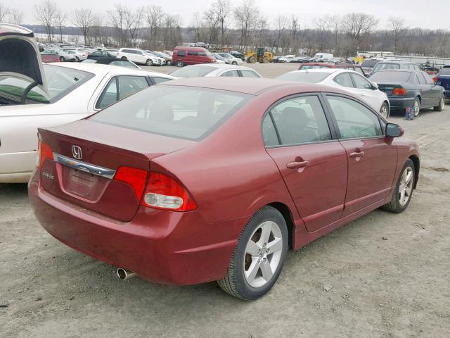 2HGFA16699H506557 - 2009 HONDA CIVIC LX-S MAROON photo 4