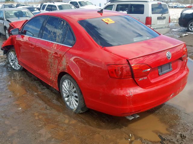 3VWLL7AJ0DM440112 - 2013 VOLKSWAGEN JETTA TDI RED photo 3