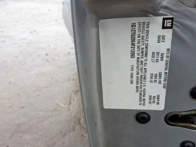 1G1ZT62864F212093 - 2004 CHEVROLET MALIBU MAX SILVER photo 10