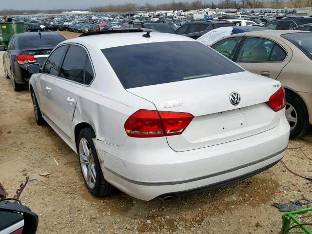 1VWBN7A30DC026207 - 2013 VOLKSWAGEN PASSAT SE WHITE photo 3