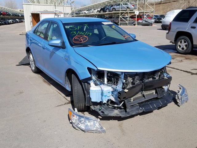 4T1BD1FKXCU061506 - 2012 TOYOTA CAMRY HYBR BLUE photo 1