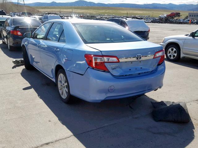 4T1BD1FKXCU061506 - 2012 TOYOTA CAMRY HYBR BLUE photo 3