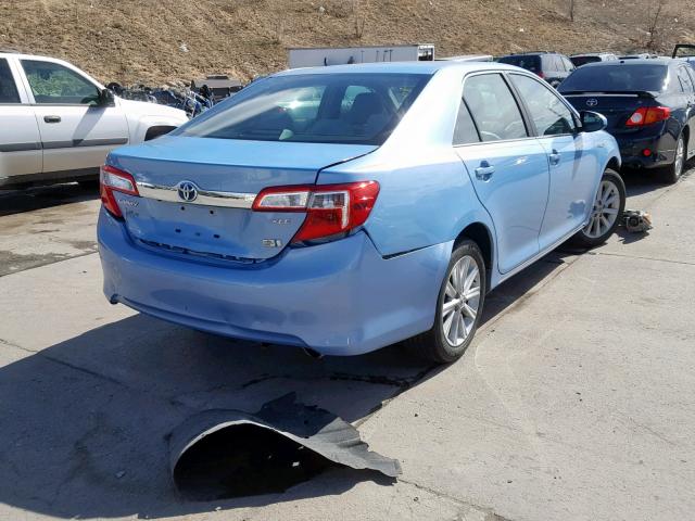 4T1BD1FKXCU061506 - 2012 TOYOTA CAMRY HYBR BLUE photo 4