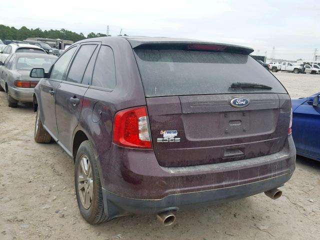 2FMDK3GCXBBA88971 - 2011 FORD EDGE SE BURGUNDY photo 3