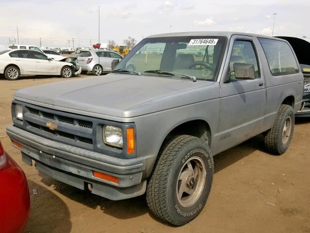 1GNCT18W1P0164331 - 1993 CHEVROLET BLAZER S10 SILVER photo 2