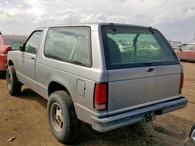 1GNCT18W1P0164331 - 1993 CHEVROLET BLAZER S10 SILVER photo 3