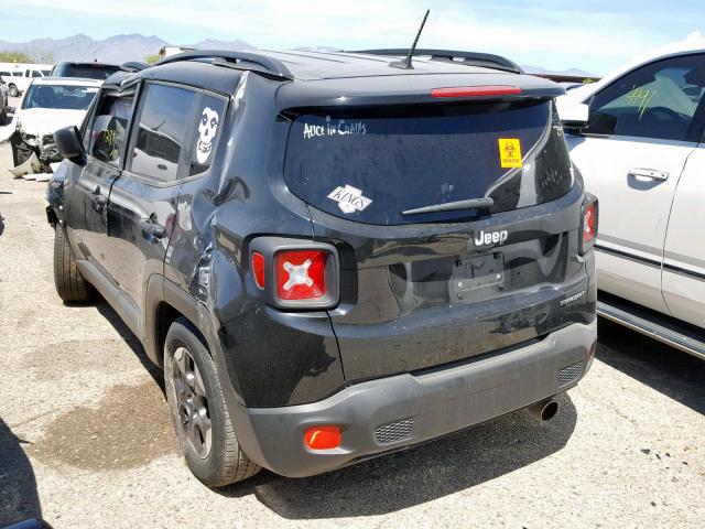 ZACCJAAH3HPF97008 - 2017 JEEP RENEGADE S 黑色 照片 3
