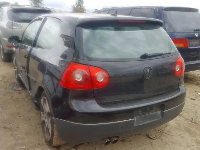 WVWFV71K47W025608 - 2007 VOLKSWAGEN NEW GTI FA BLACK photo 3