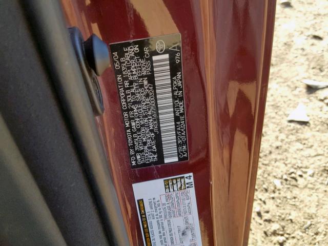 JTKDE167750003247 - 2005 TOYOTA SCION TC მუქწითელი ფოტო 10